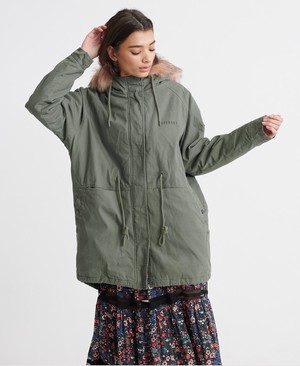 Superdry Cheetah Rookie Parka Női Kabát Khaki | DOKPB9751